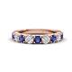 1 - Malaine 0.80 ctw Iolite and Lab Grown Diamonds (3.00 mm) 9 Stone Wedding Band 