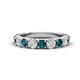 1 - Malaine 0.95 ctw London Blue Topaz and Lab Grown Diamonds (3.00 mm) 9 Stone Wedding Band 