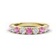 1 - Malaine 1.25 ctw Pink Sapphire and Lab Grown Diamonds (3.00 mm) 9 Stone Wedding Band 