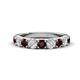 1 - Malaine 0.98 ctw Red Garnet and Lab Grown Diamonds (3.00 mm) 9 Stone Wedding Band 