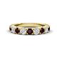 1 - Malaine 0.98 ctw Red Garnet and Lab Grown Diamonds (3.00 mm) 9 Stone Wedding Band 