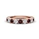 1 - Malaine 0.98 ctw Red Garnet and Lab Grown Diamonds (3.00 mm) 9 Stone Wedding Band 