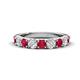 1 - Malaine 0.90 ctw Ruby and Lab Grown Diamonds (3.00 mm) 9 Stone Wedding Band 