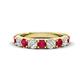 1 - Malaine 0.90 ctw Ruby and Lab Grown Diamonds (3.00 mm) 9 Stone Wedding Band 