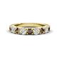 1 - Malaine 0.90 ctw Smoky Quartz and Lab Grown Diamonds (3.00 mm) 9 Stone Wedding Band 