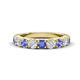 1 - Malaine 0.85 ctw Tanzanite and Lab Grown Diamonds (3.00 mm) 9 Stone Wedding Band 