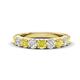 1 - Malaine 0.90 ctw Yellow Diamond and Lab Grown Diamonds (3.00 mm) 9 Stone Wedding Band 