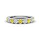 1 - Malaine 0.90 ctw Yellow Diamond and Lab Grown Diamonds (3.00 mm) 9 Stone Wedding Band 