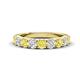 1 - Malaine 0.93 ctw Yellow Sapphire and Lab Grown Diamonds (3.00 mm) 9 Stone Wedding Band 