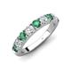 4 - Malaine 1.00 ctw Created Alexandrite and Lab Grown Diamonds (3.00 mm) 9 Stone Wedding Band 