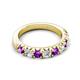 5 - Malaine 0.80 ctw Amethyst and Lab Grown Diamonds (3.00 mm) 9 Stone Wedding Band 