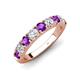 4 - Malaine 0.80 ctw Amethyst and Lab Grown Diamonds (3.00 mm) 9 Stone Wedding Band 