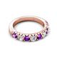 5 - Malaine 0.80 ctw Amethyst and Lab Grown Diamonds (3.00 mm) 9 Stone Wedding Band 