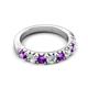 5 - Malaine 0.80 ctw Amethyst and Lab Grown Diamonds (3.00 mm) 9 Stone Wedding Band 