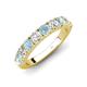 4 - Malaine 0.80 ctw Aquamarine and Lab Grown Diamonds (3.00 mm) 9 Stone Wedding Band 