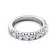 5 - Malaine 0.80 ctw Aquamarine and Lab Grown Diamonds (3.00 mm) 9 Stone Wedding Band 