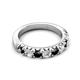 5 - Malaine 0.95 ctw Black Diamond and Lab Grown Diamonds (3.00 mm) 9 Stone Wedding Band 