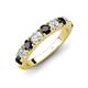 4 - Malaine 0.95 ctw Black Diamond and Lab Grown Diamonds (3.00 mm) 9 Stone Wedding Band 