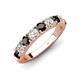 4 - Malaine 0.95 ctw Black Diamond and Lab Grown Diamonds (3.00 mm) 9 Stone Wedding Band 