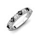 4 - Malaine 0.95 ctw Black Diamond and Lab Grown Diamonds (3.00 mm) 9 Stone Wedding Band 