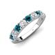 4 - Malaine 0.90 ctw Blue Diamond and Lab Grown Diamonds (3.00 mm) 9 Stone Wedding Band 