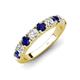 4 - Malaine 1.00 ctw Blue Sapphire and Lab Grown Diamonds (3.00 mm) 9 Stone Wedding Band 