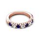 5 - Malaine 1.00 ctw Blue Sapphire and Lab Grown Diamonds (3.00 mm) 9 Stone Wedding Band 