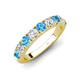 4 - Malaine 0.85 ctw Blue Topaz and Lab Grown Diamonds (3.00 mm) 9 Stone Wedding Band 