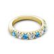 5 - Malaine 0.85 ctw Blue Topaz and Lab Grown Diamonds (3.00 mm) 9 Stone Wedding Band 