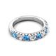 5 - Malaine 0.85 ctw Blue Topaz and Lab Grown Diamonds (3.00 mm) 9 Stone Wedding Band 