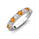 4 - Malaine 0.80 ctw Citrine and Lab Grown Diamonds (3.00 mm) 9 Stone Wedding Band 