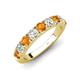 4 - Malaine 0.80 ctw Citrine and Lab Grown Diamonds (3.00 mm) 9 Stone Wedding Band 