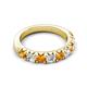 5 - Malaine 0.80 ctw Citrine and Lab Grown Diamonds (3.00 mm) 9 Stone Wedding Band 