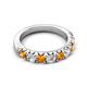 5 - Malaine 0.80 ctw Citrine and Lab Grown Diamonds (3.00 mm) 9 Stone Wedding Band 