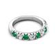 5 - Malaine 0.90 ctw Emerald and Lab Grown Diamonds (3.00 mm) 9 Stone Wedding Band 