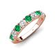 4 - Malaine 0.90 ctw Emerald and Lab Grown Diamonds (3.00 mm) 9 Stone Wedding Band 