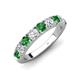 4 - Malaine 0.98 ctw Green Garnet and Lab Grown Diamonds (3.00 mm) 9 Stone Wedding Band 