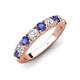 4 - Malaine 0.80 ctw Iolite and Lab Grown Diamonds (3.00 mm) 9 Stone Wedding Band 