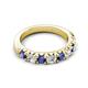 5 - Malaine 0.80 ctw Iolite and Lab Grown Diamonds (3.00 mm) 9 Stone Wedding Band 