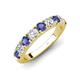 4 - Malaine 0.80 ctw Iolite and Lab Grown Diamonds (3.00 mm) 9 Stone Wedding Band 