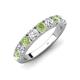 4 - Malaine 0.98 ctw Peridot and Lab Grown Diamonds (3.00 mm) 9 Stone Wedding Band 