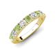 4 - Malaine 0.98 ctw Peridot and Lab Grown Diamonds (3.00 mm) 9 Stone Wedding Band 