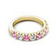 5 - Malaine 1.25 ctw Pink Sapphire and Lab Grown Diamonds (3.00 mm) 9 Stone Wedding Band 