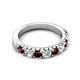 5 - Malaine 0.98 ctw Red Garnet and Lab Grown Diamonds (3.00 mm) 9 Stone Wedding Band 