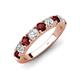 4 - Malaine 0.98 ctw Red Garnet and Lab Grown Diamonds (3.00 mm) 9 Stone Wedding Band 