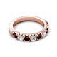 5 - Malaine 0.98 ctw Red Garnet and Lab Grown Diamonds (3.00 mm) 9 Stone Wedding Band 