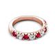 5 - Malaine 0.90 ctw Ruby and Lab Grown Diamonds (3.00 mm) 9 Stone Wedding Band 