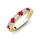 4 - Malaine 0.90 ctw Ruby and Lab Grown Diamonds (3.00 mm) 9 Stone Wedding Band 