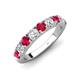 4 - Malaine 0.90 ctw Ruby and Lab Grown Diamonds (3.00 mm) 9 Stone Wedding Band 