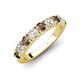 4 - Malaine 0.90 ctw Smoky Quartz and Lab Grown Diamonds (3.00 mm) 9 Stone Wedding Band 